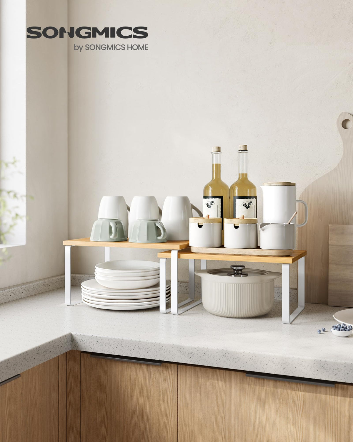 Set of 4 Kitchen Storage Shelf P197093