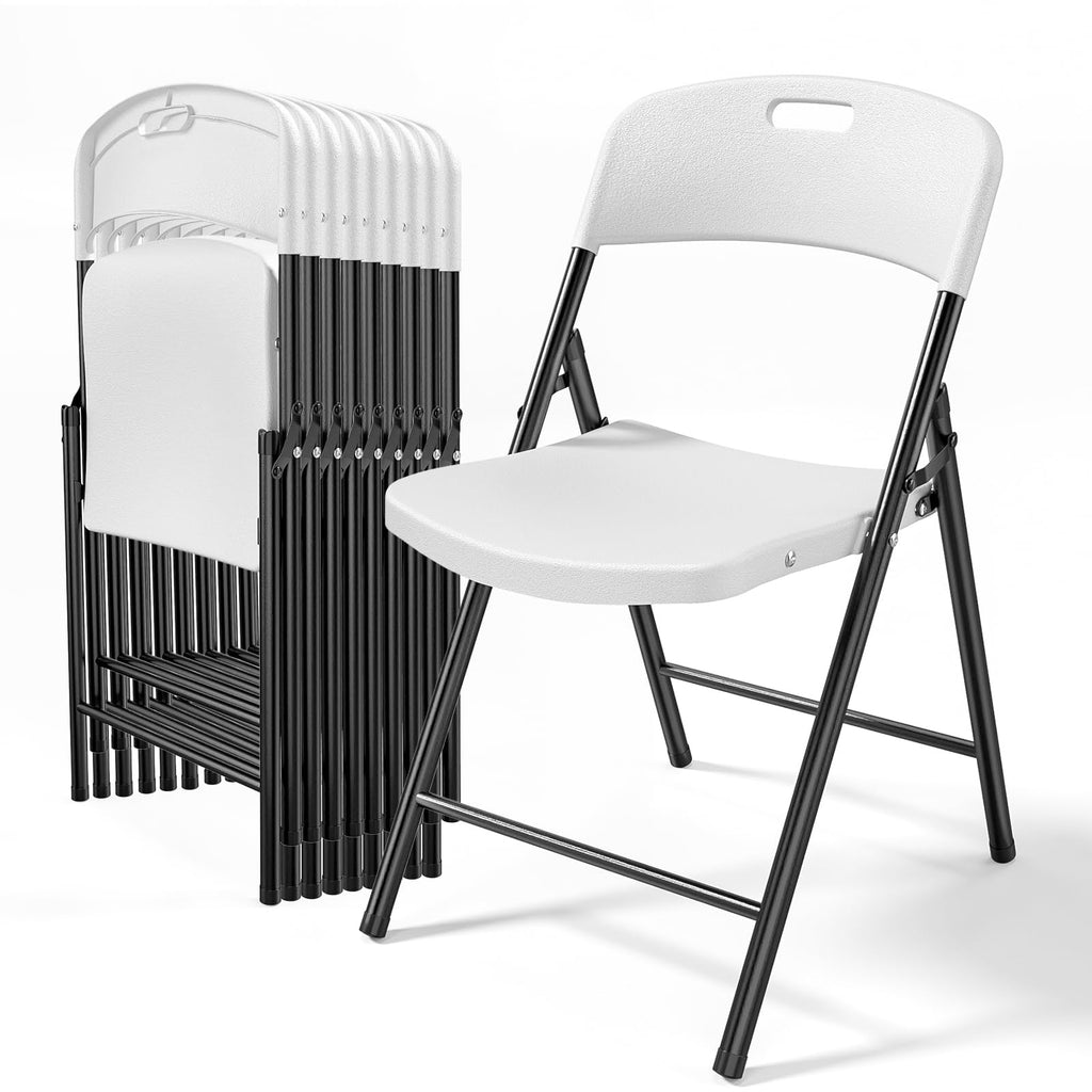 White Plastic Folding Chairs 10-Pack Y656673