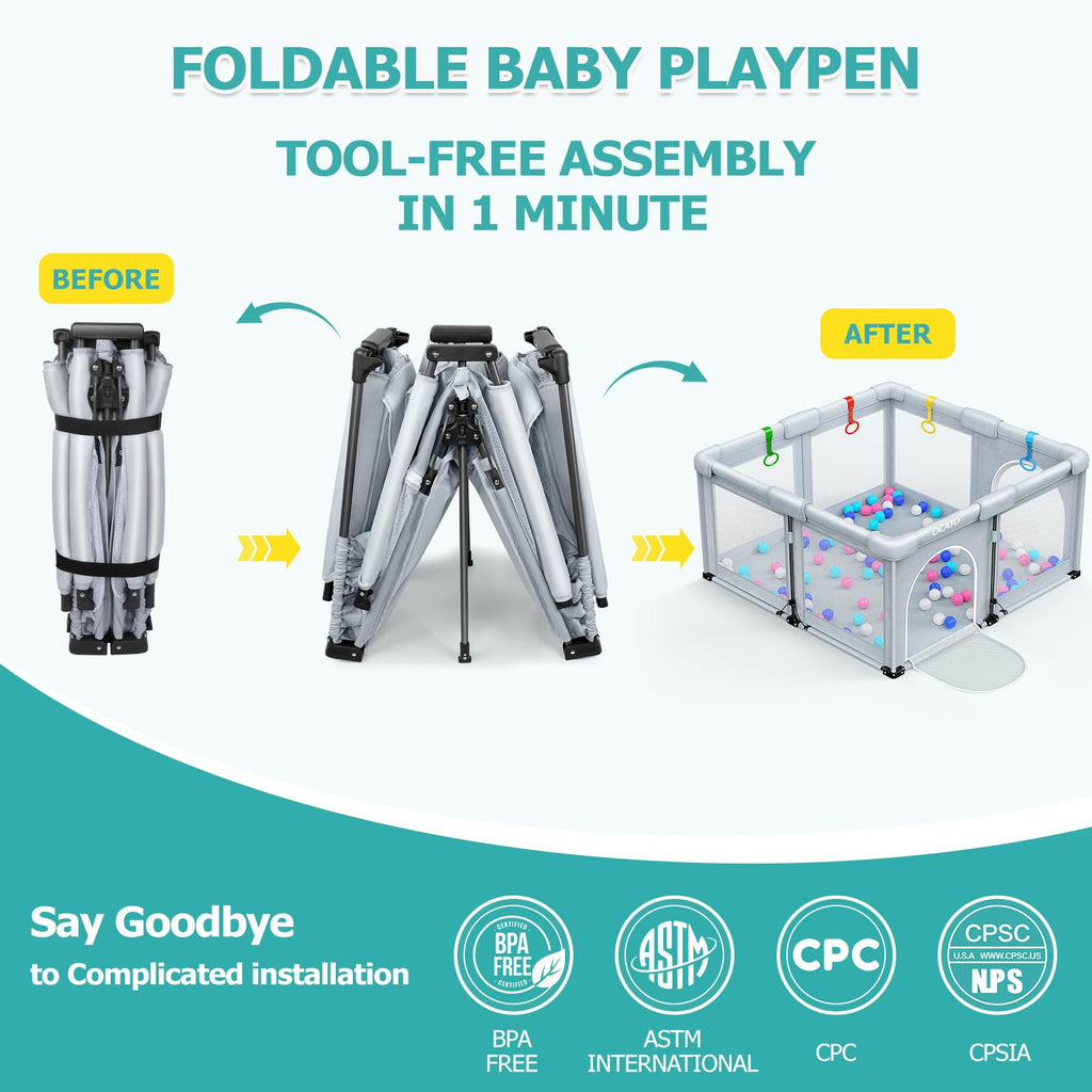 Foldable Baby Playpen 50×50 O474