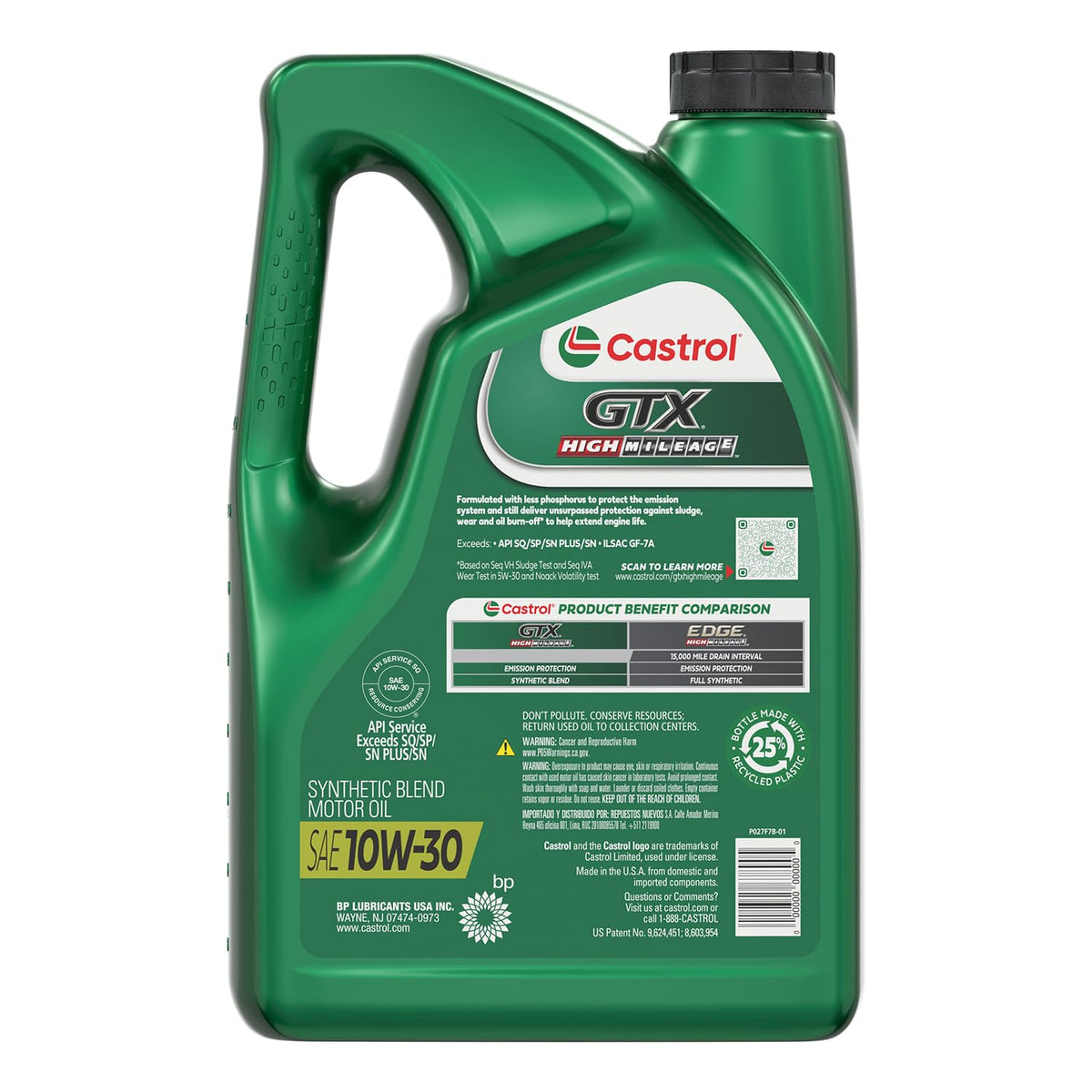 10W-30 Synthetic Blend Motor Oil, 5 Quarts X602095