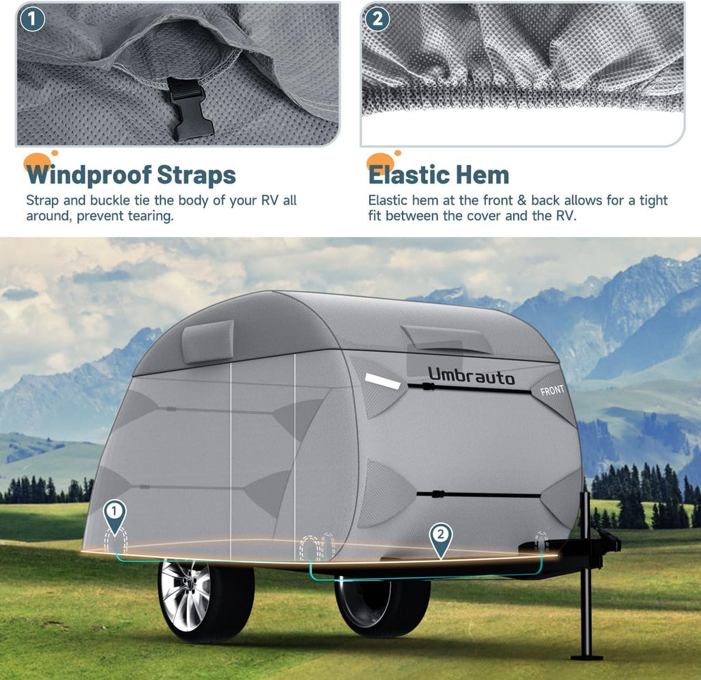 12-15 Camper 7 Layers Waterproof Teardrop Trailer Cover L4882