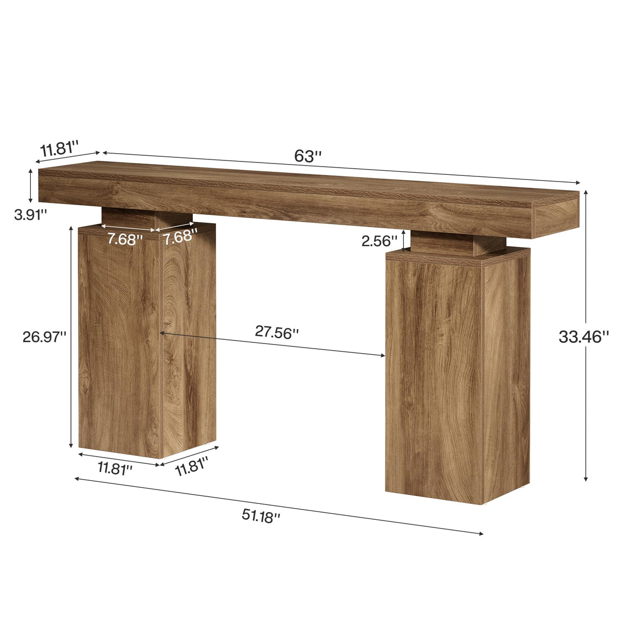 63-Inch Farmhouse Console Table M375