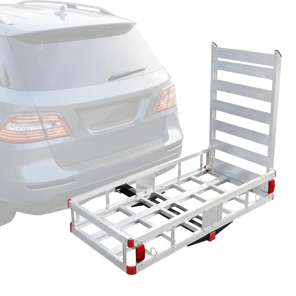 Aluminum Hitch Cargo Carrier with 27.5 in Folding Ramp S37058