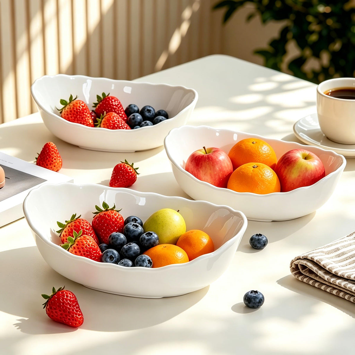 3 Tier Ceramic Fruit Bowl with Metal Stand X44853