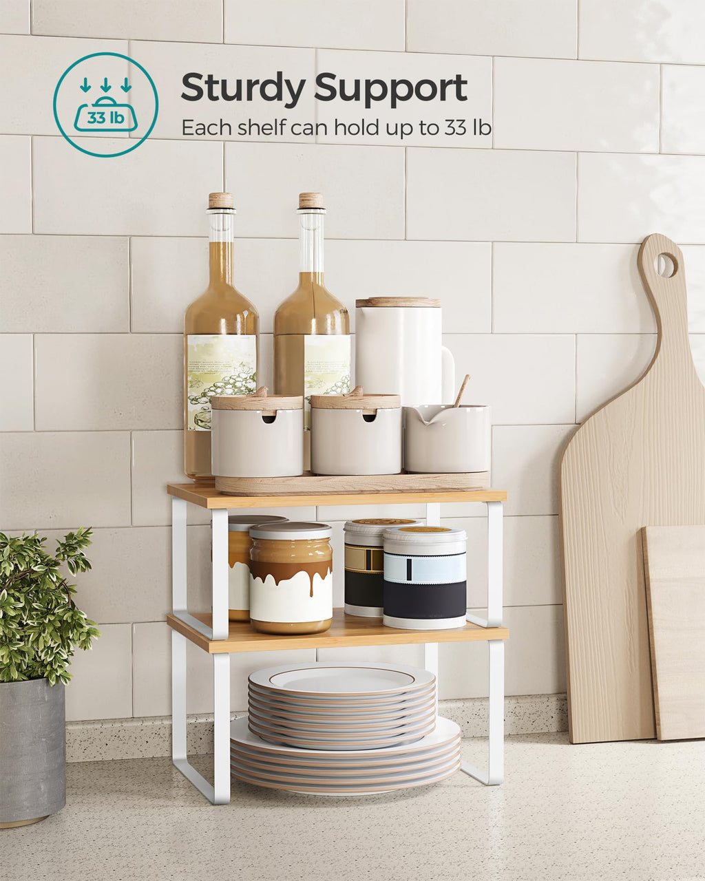 Set of 4 Kitchen Storage Shelf P197093