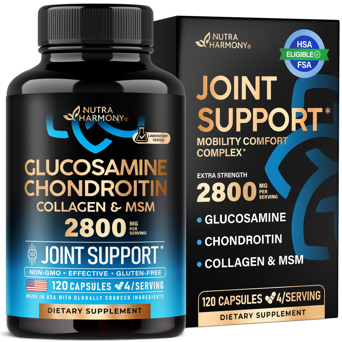 Glucosamine Chondroitin MSM Collagen 2800 mg 120 Caps W61705