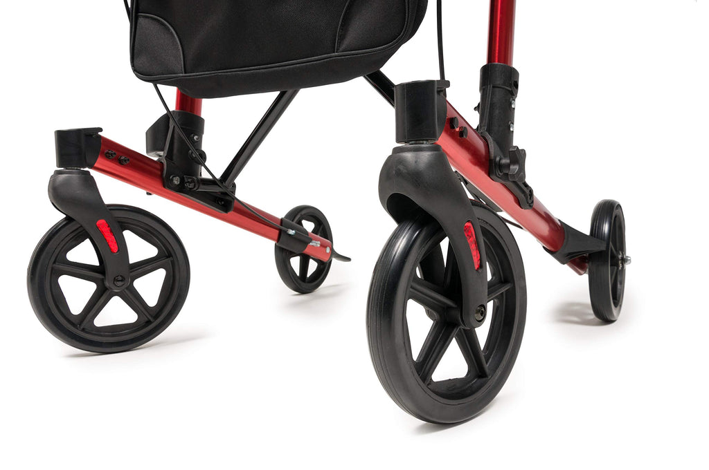 Tall Rollator Walker with Seat 8” Wheels Apple Red W761