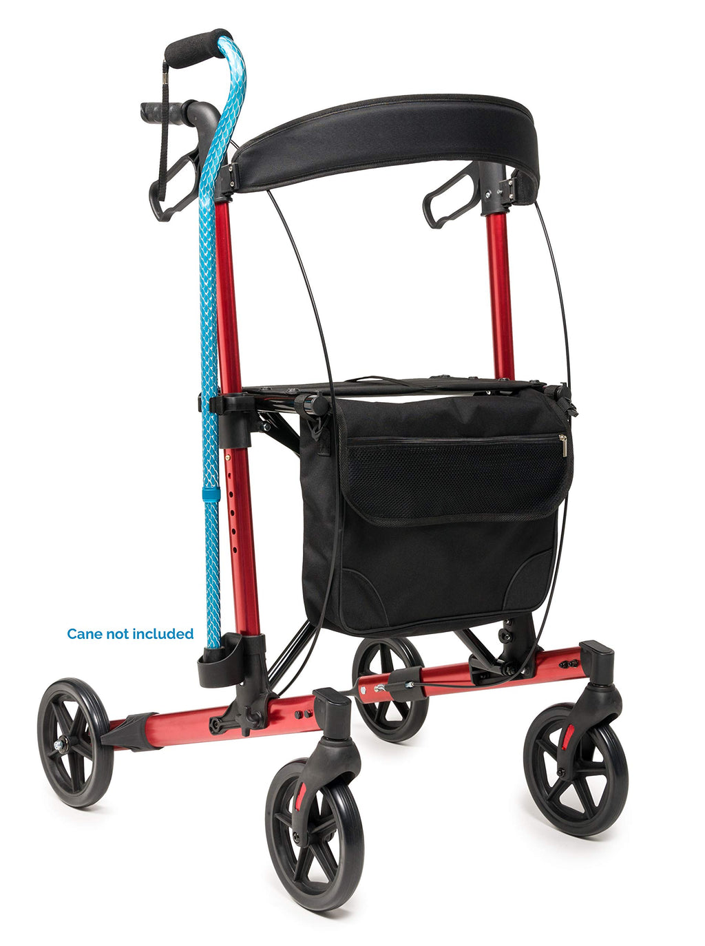 Tall Rollator Walker with Seat 8” Wheels Apple Red W761