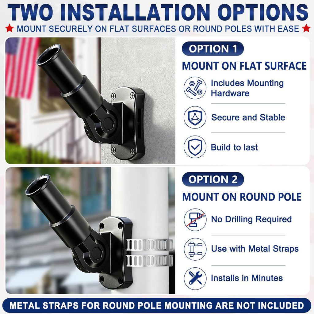 Heavy Duty Stainless Steel Flag Pole Holder W28416