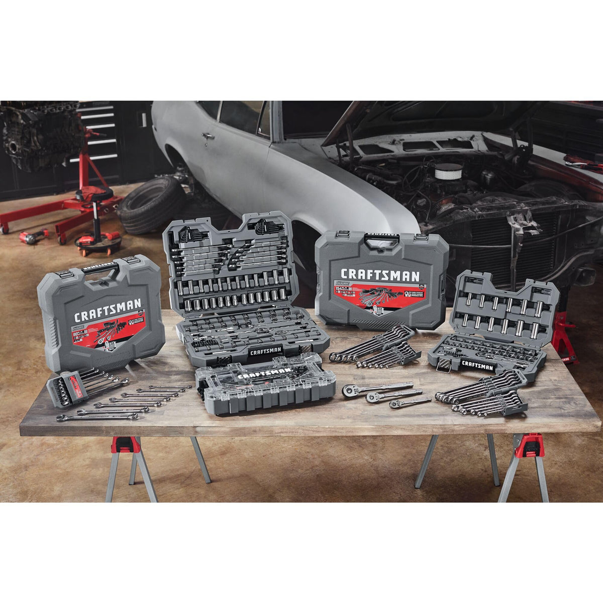 154-Piece Gunmetal Chrome Mechanics Tool Set with Hard Case S20355