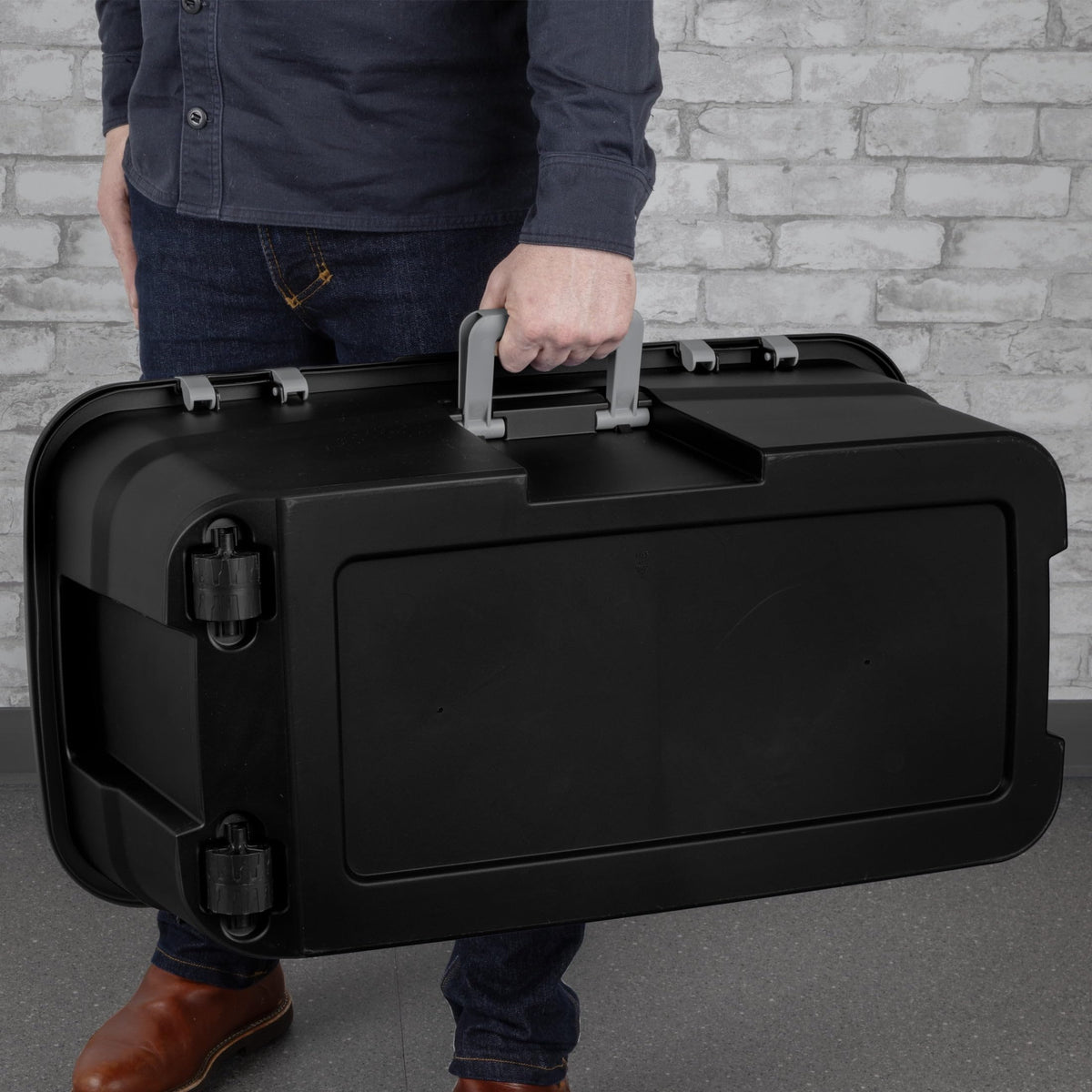 22 Gallon Black Wheeled Plastic Storage Trunk C679784