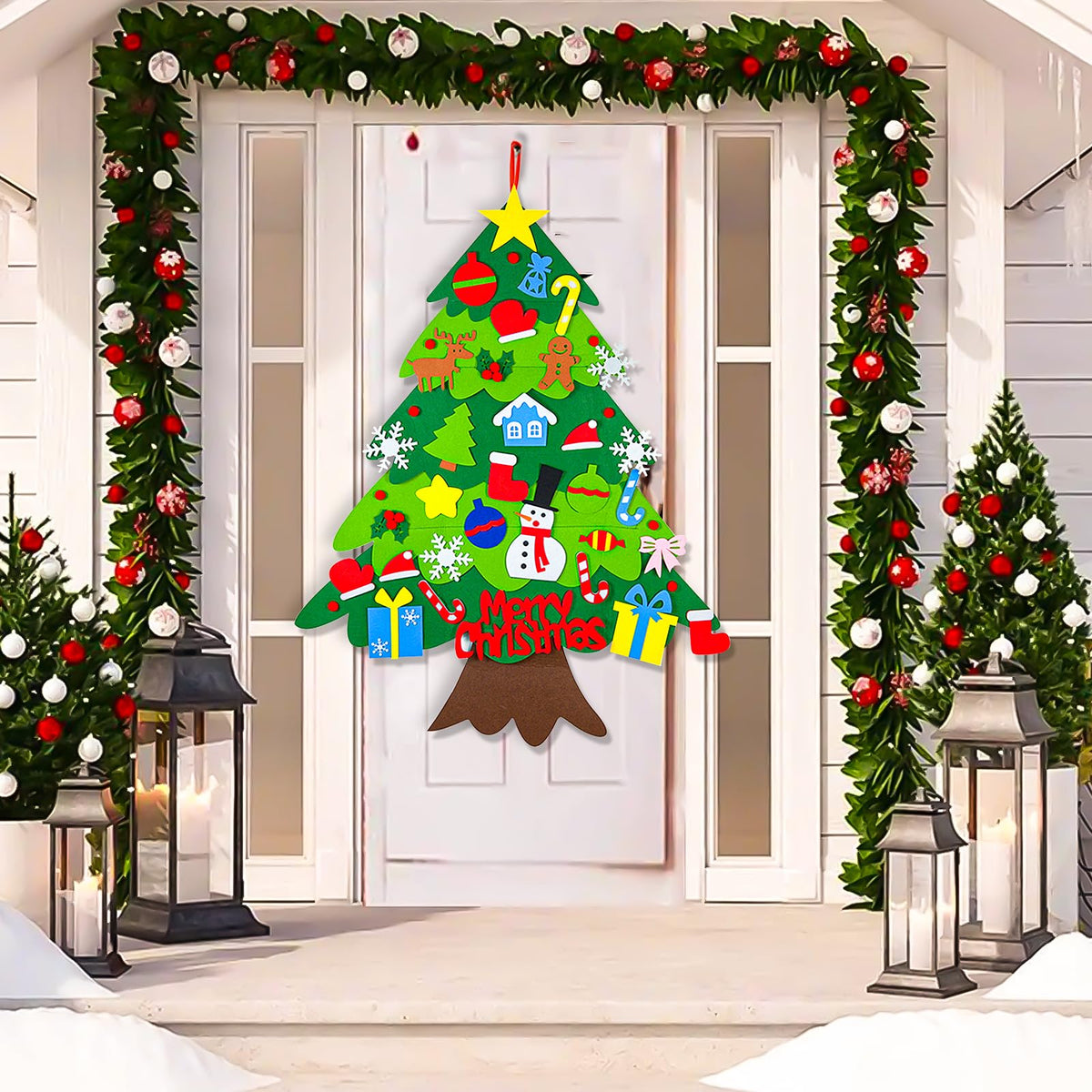 3.15 FT Lighted Felt Christmas Tree D33618