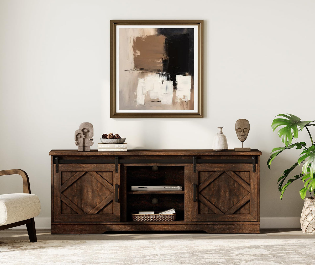 Farmhouse TV Stand for 60-75 inch TV E183