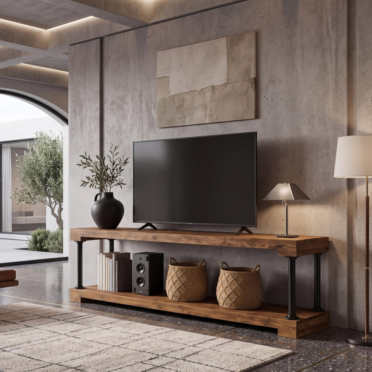 Solid Wood TV Stand for 75-Inch TV I78611