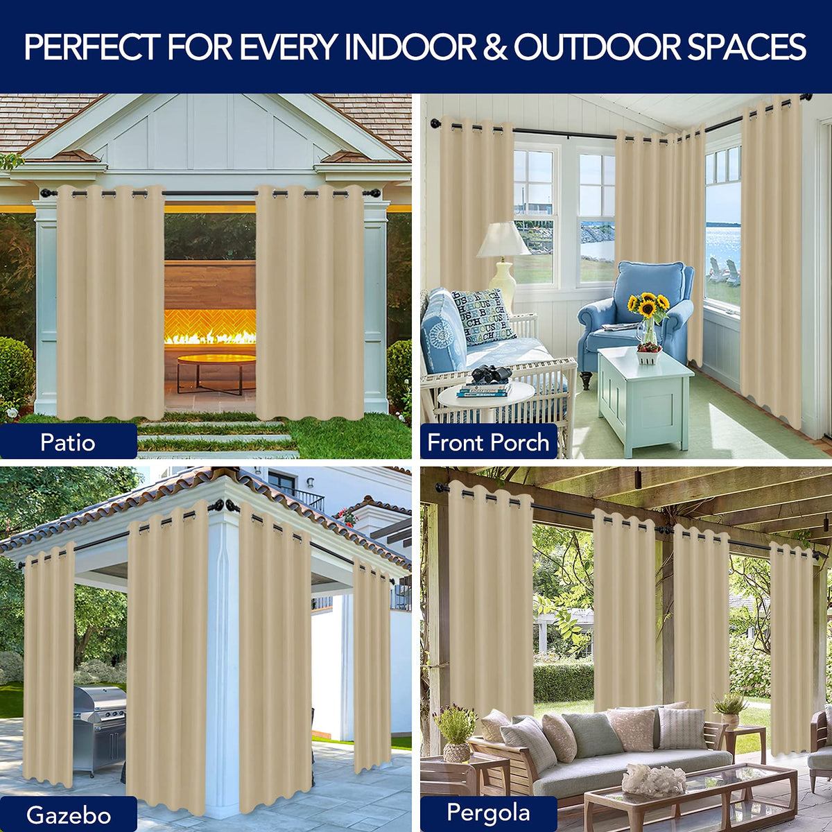 Waterproof Outdoor Curtains G8634