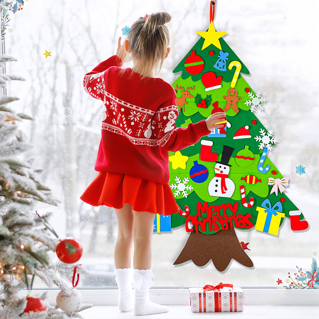 3.15 FT Lighted Felt Christmas Tree D33618