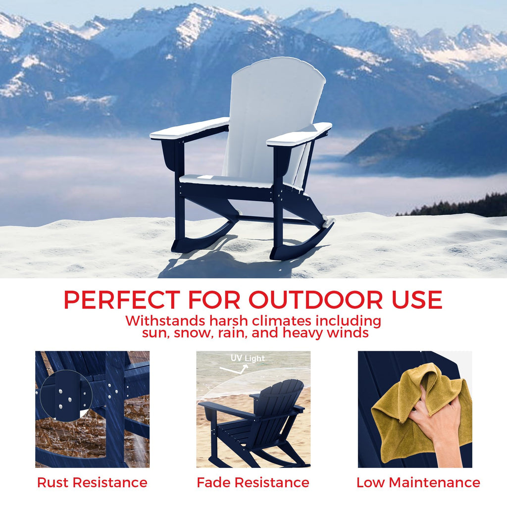Navy Blue HDPE Adirondack Chair U183