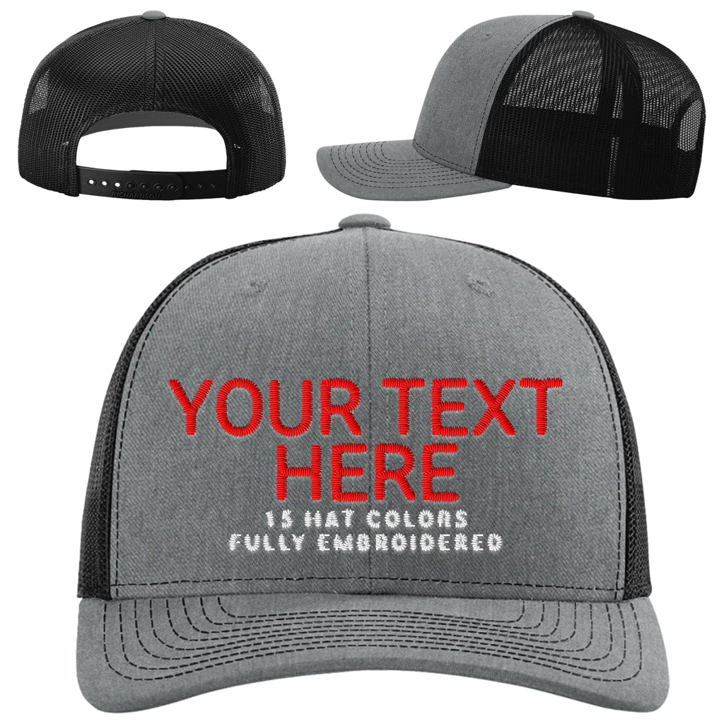 Custom Embroidered Adjustable Snapback Trucker Cap Black J437