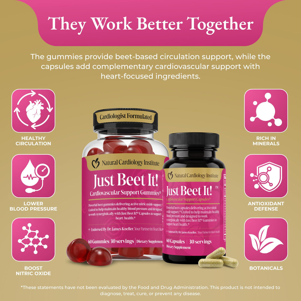 Beet Gummies & Heart Health Capsules Bundle, 60 Count Each V74041