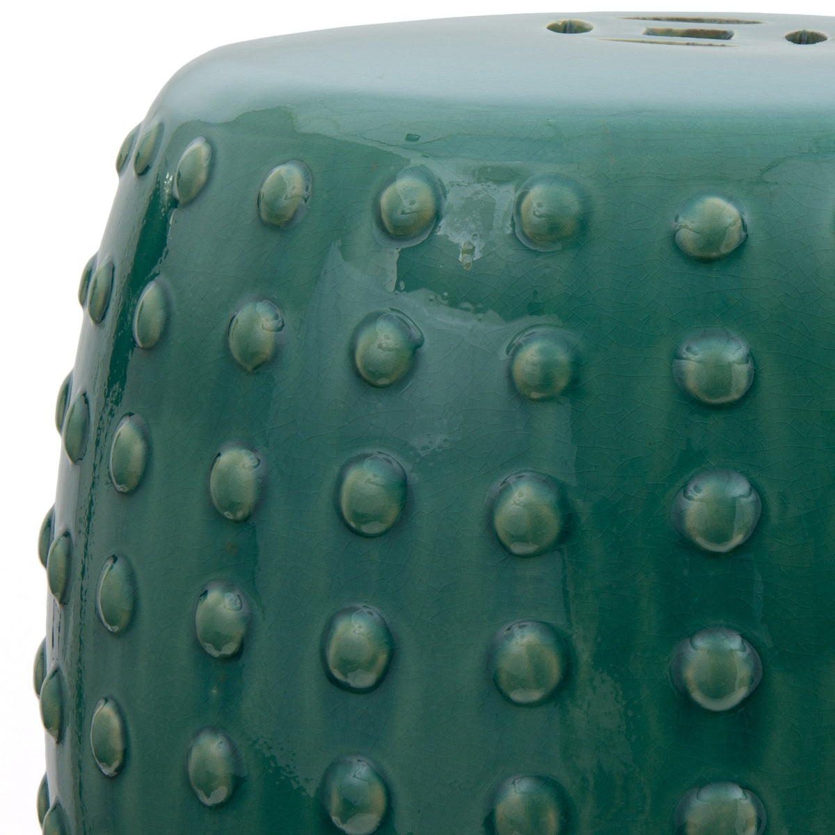 18" Blue-Green Porcelain Garden Stool O249708