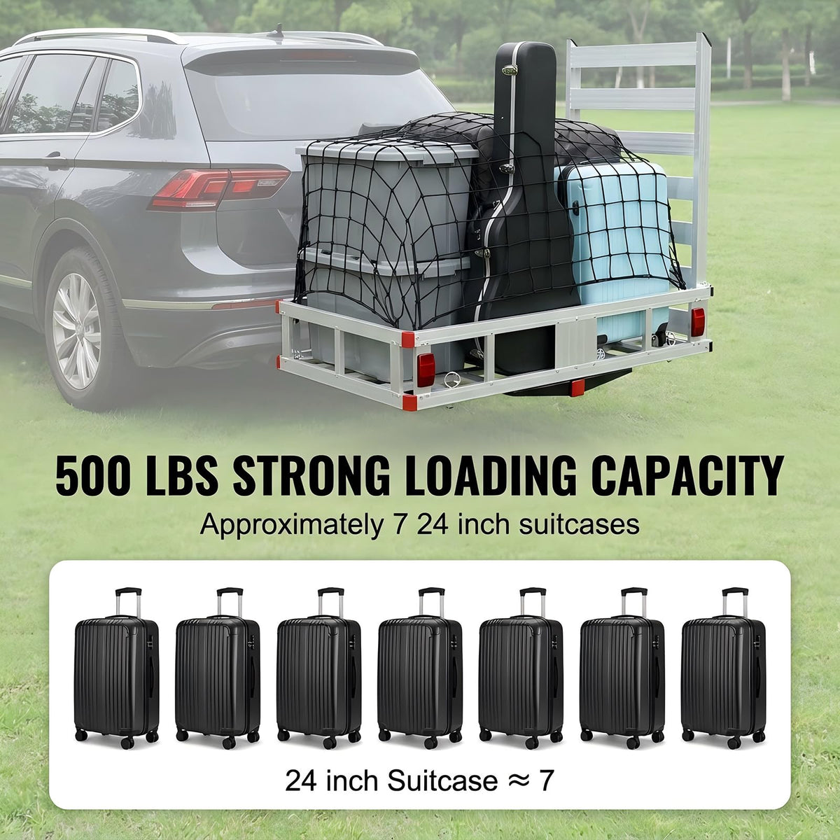 Aluminum Hitch Cargo Carrier with 27.5 in Folding Ramp S37058
