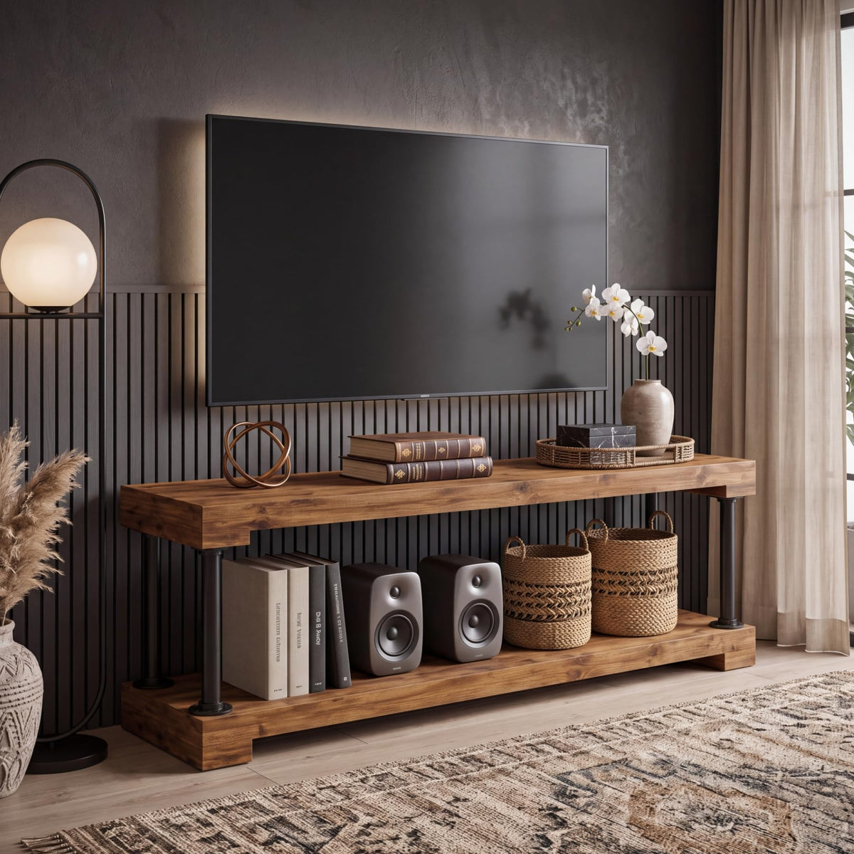 Solid Wood TV Stand for 75-Inch TV I78611