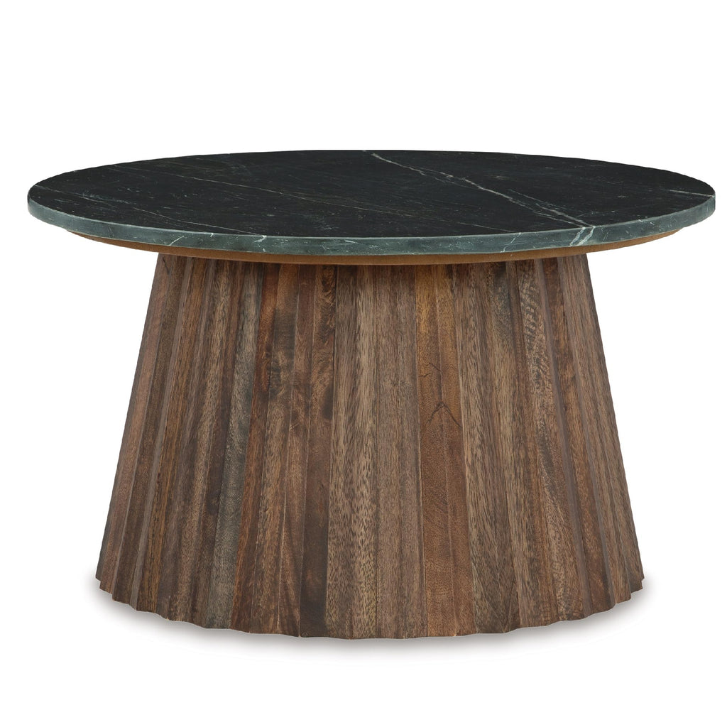 Round Fluted Marble Coffee Table Q914