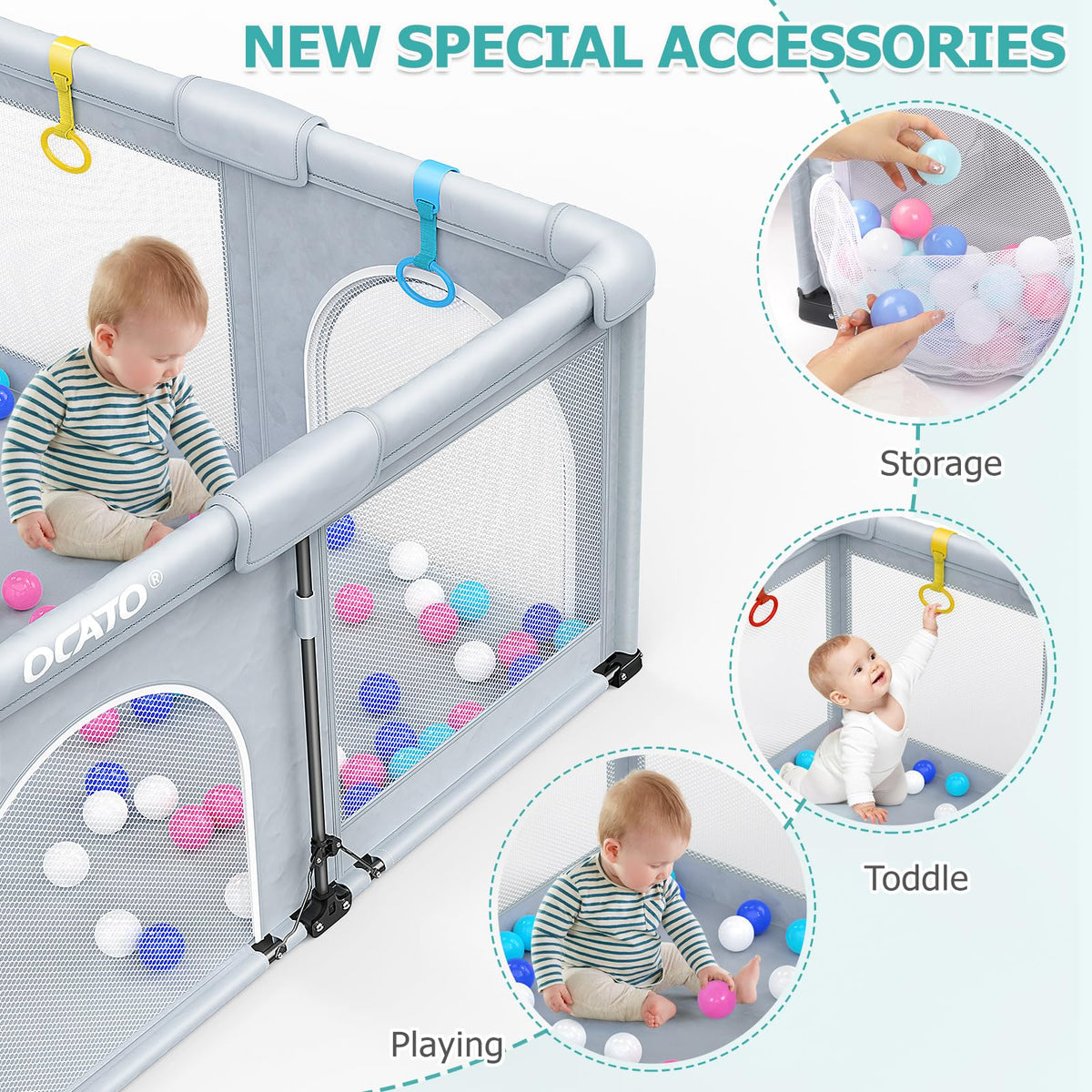 Foldable Baby Playpen 50×50 O474