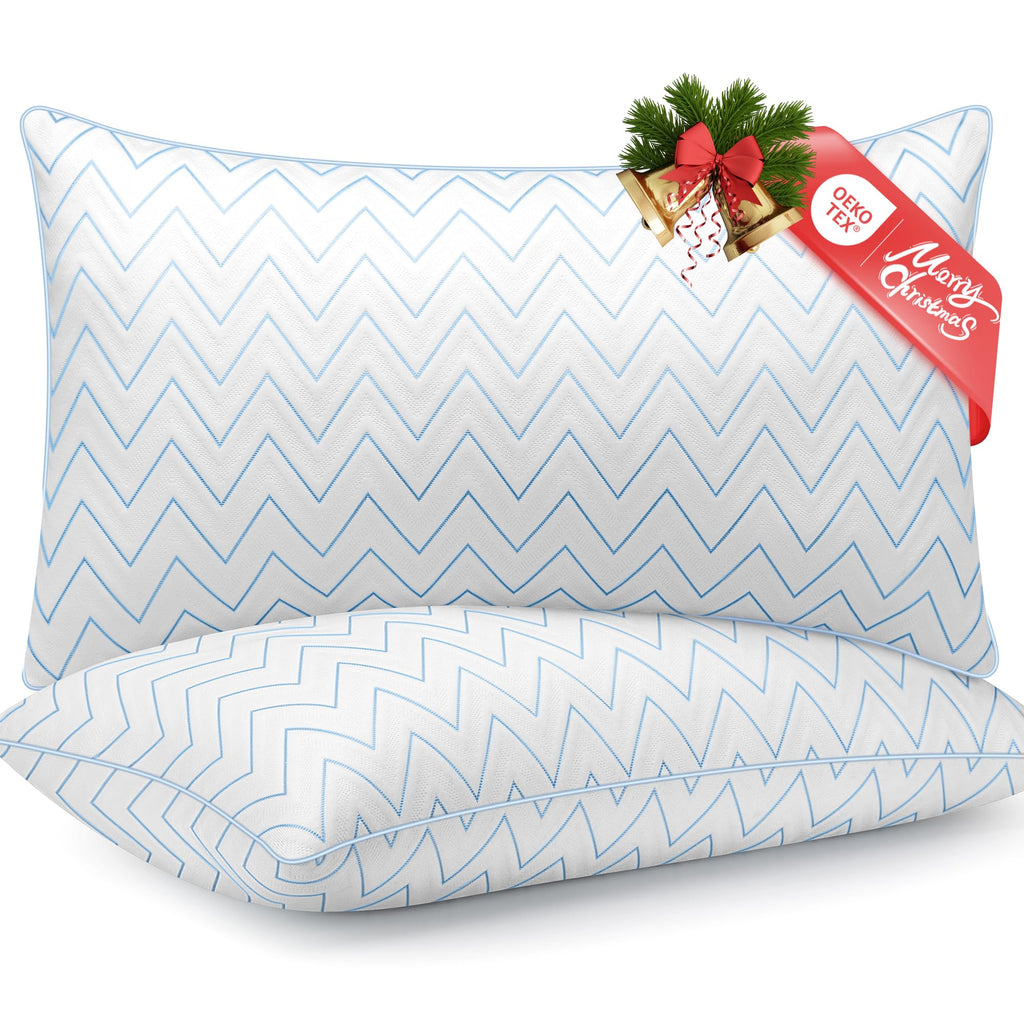 King Size Set of 2 Medium Firm Microfiber Bed Pillows Z5526