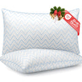 King Size Set of 2 Medium Firm Microfiber Bed Pillows Z5526