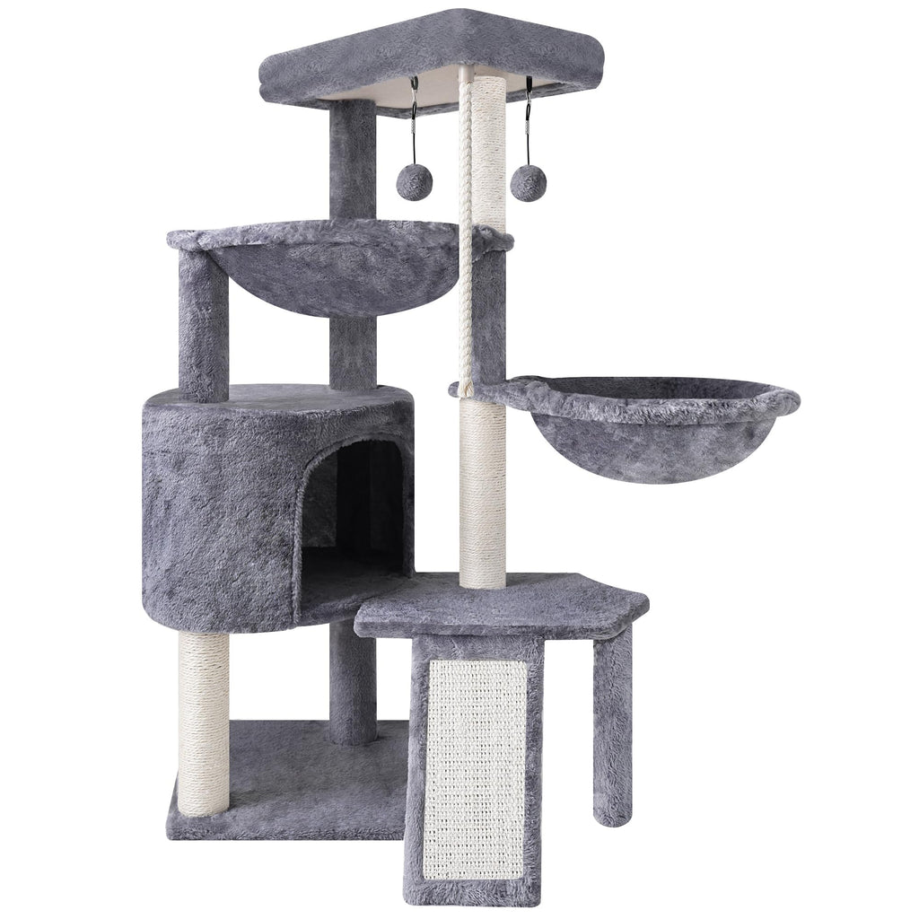 Grey Three Layer Cat Tree with Condo and Hammocks F946