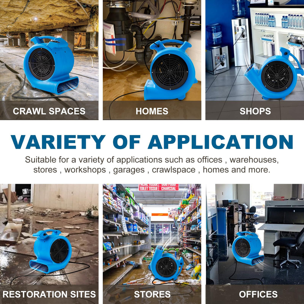 2200 CFM 1/2 HP Commercial Air Mover Floor Drying Fan G3397
