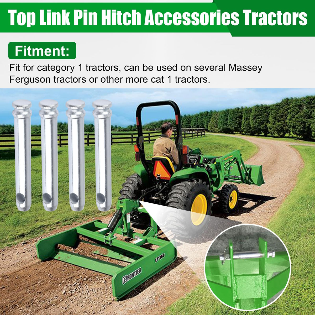 Cat 1 Tractor Top Link Pin Hitch 4 Pack R6122