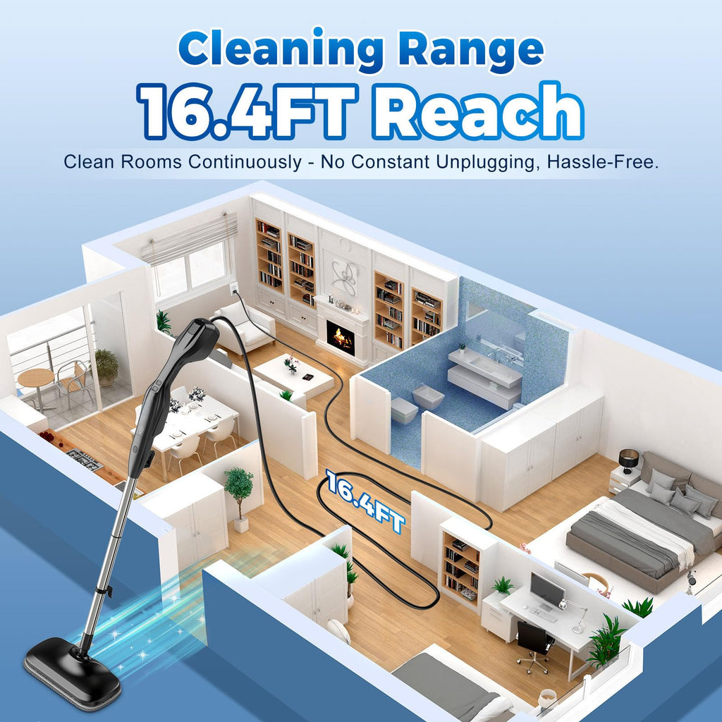 Heavy Duty Detachable Steam Mop Cleaner with 17 Accessories G8690