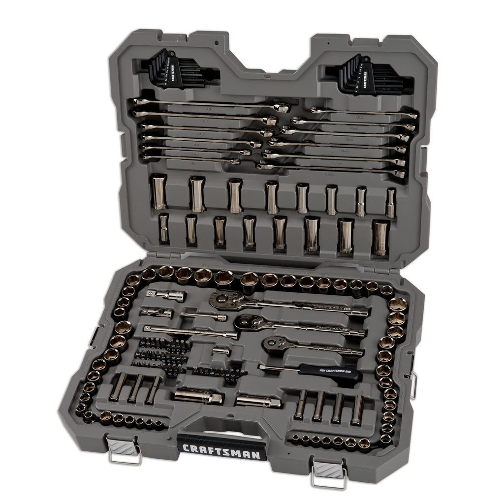 154-Piece Gunmetal Chrome Mechanics Tool Set with Hard Case S20355