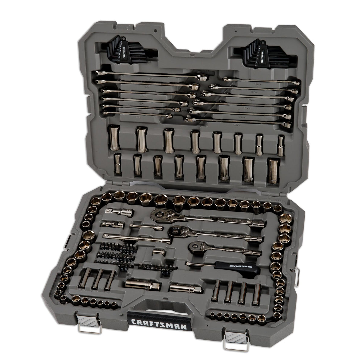 154-Piece Gunmetal Chrome Mechanics Tool Set with Hard Case S20355