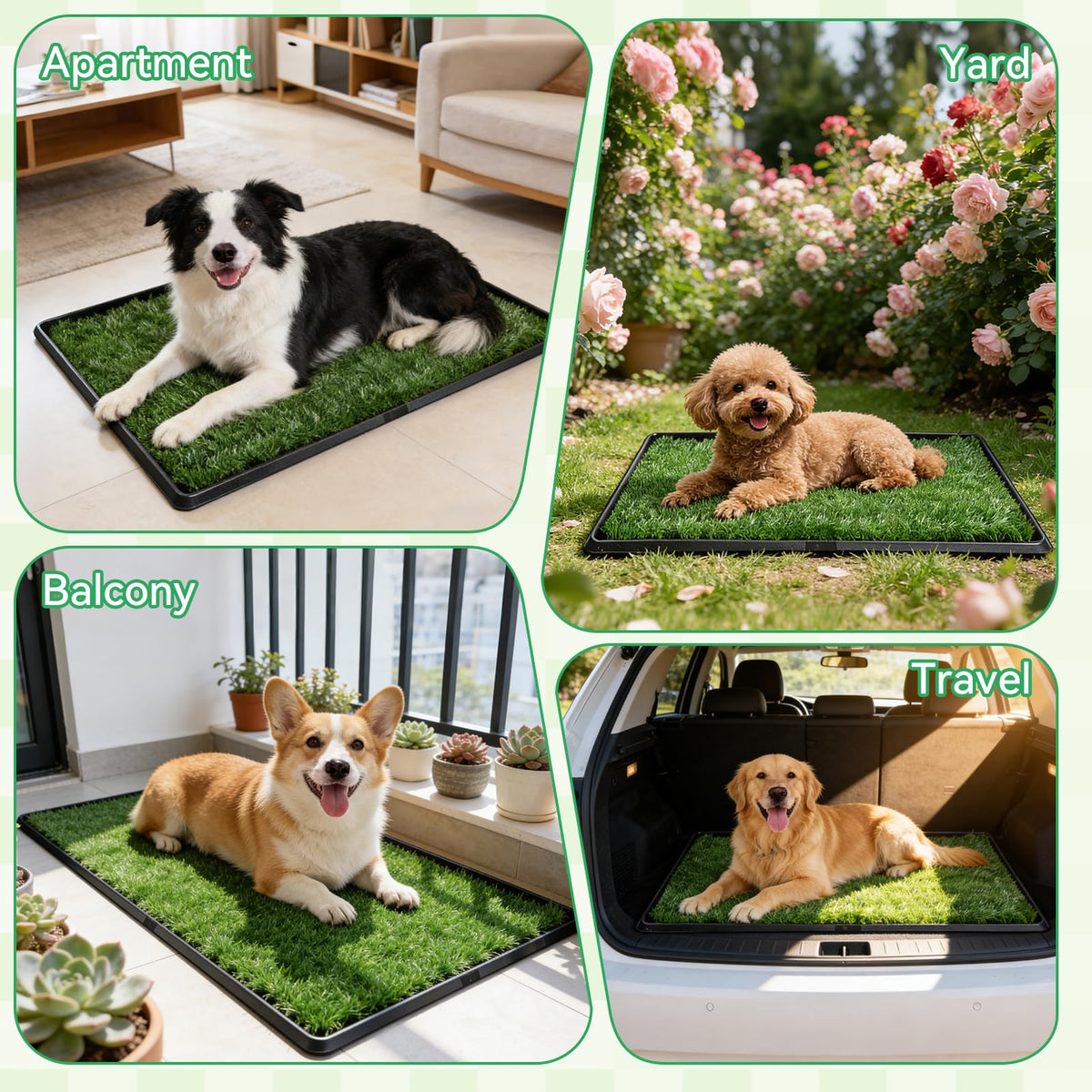 20x30 Inch Artificial Grass Dog Potty Pad with Tray X398061