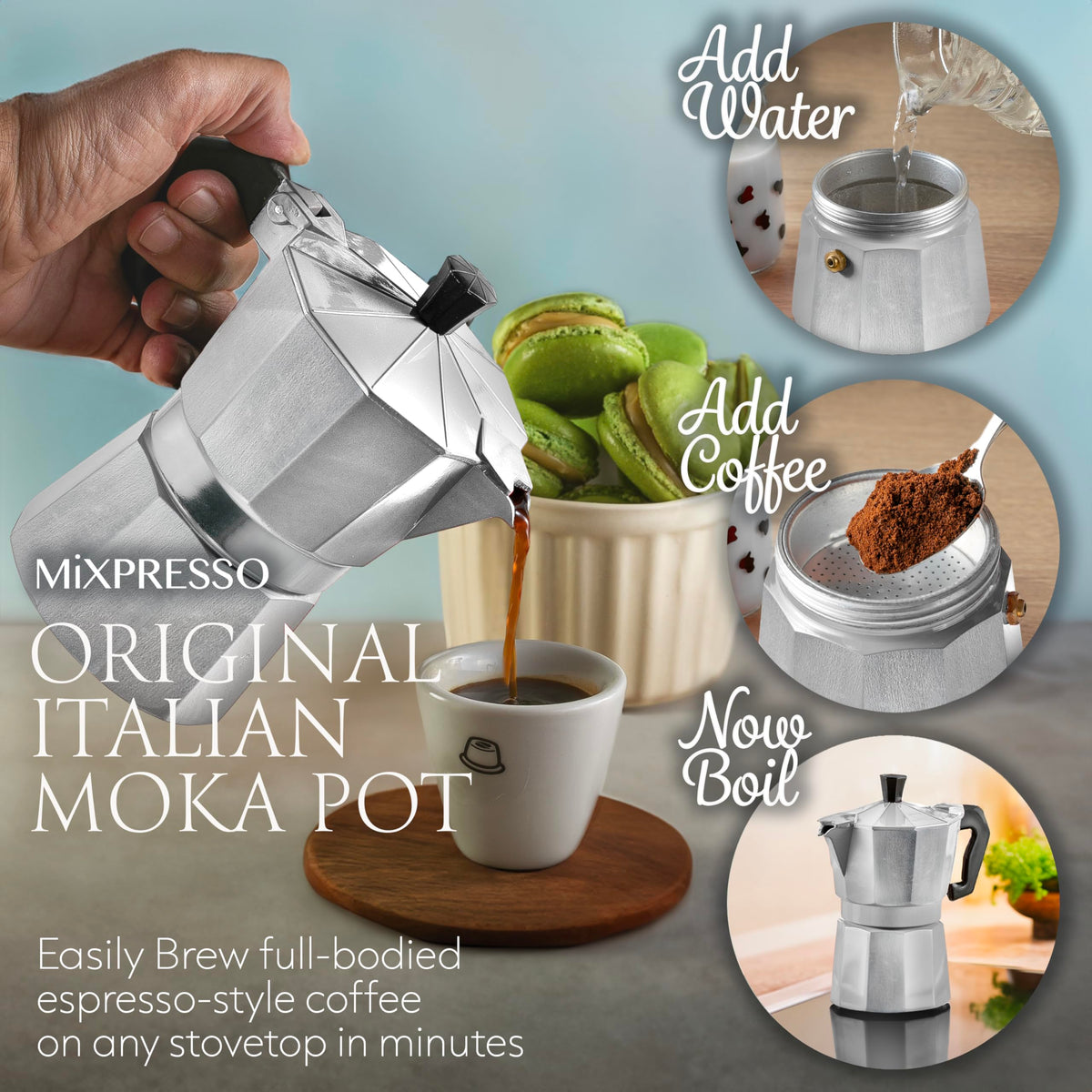3 Cup Moka Pot Stovetop Espresso Maker R17245