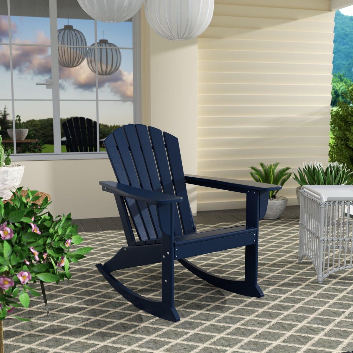 Navy Blue HDPE Adirondack Chair U183