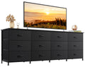 Black 12 Drawer Dresser TV Stand G585