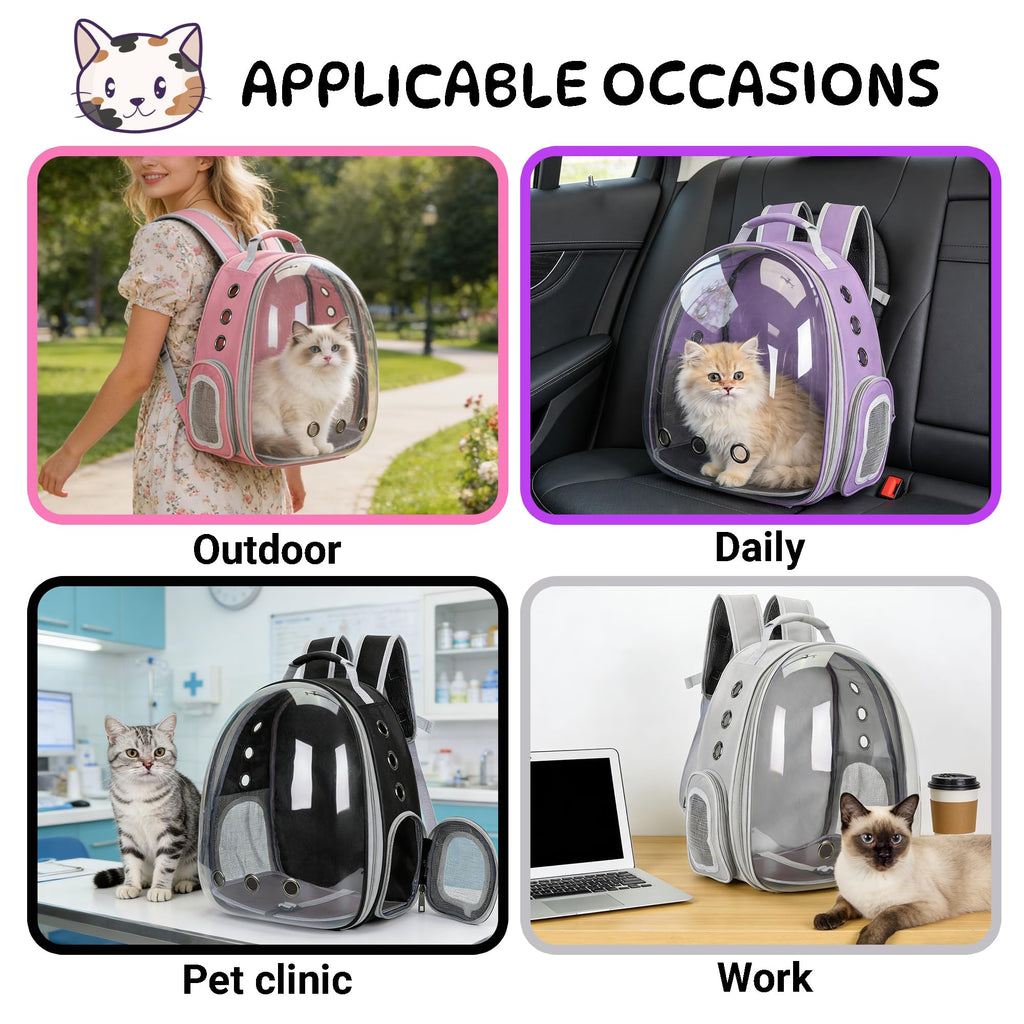 Cat Backpack Carrier Bubble Carrying Bag Pink M9430