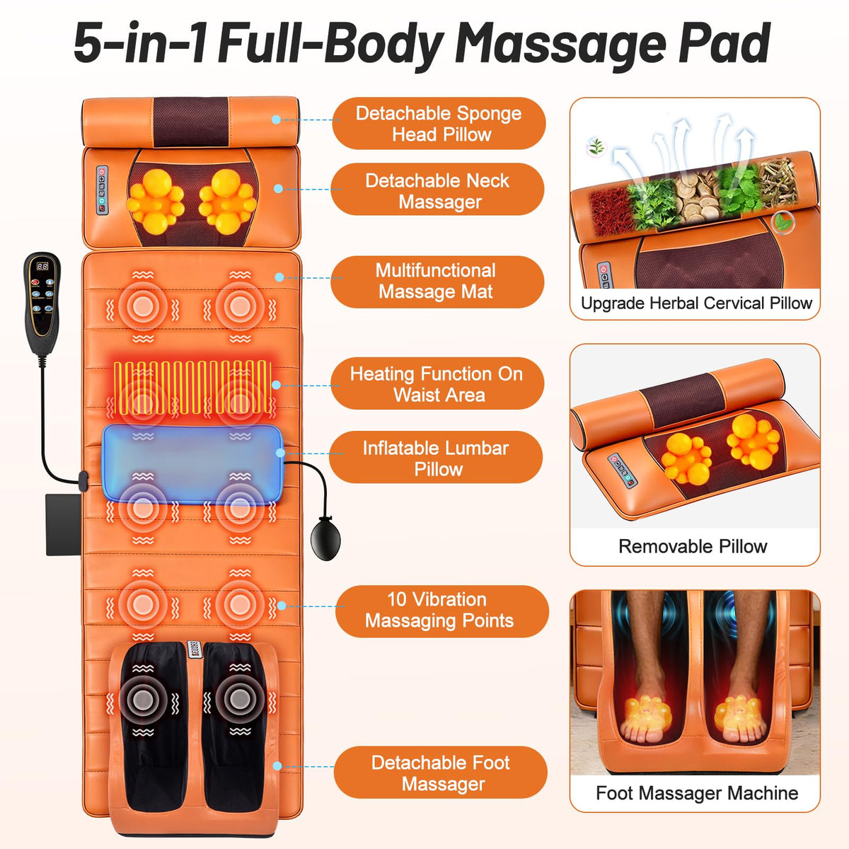 Full Body Massage Mat with Foot Massager B82552