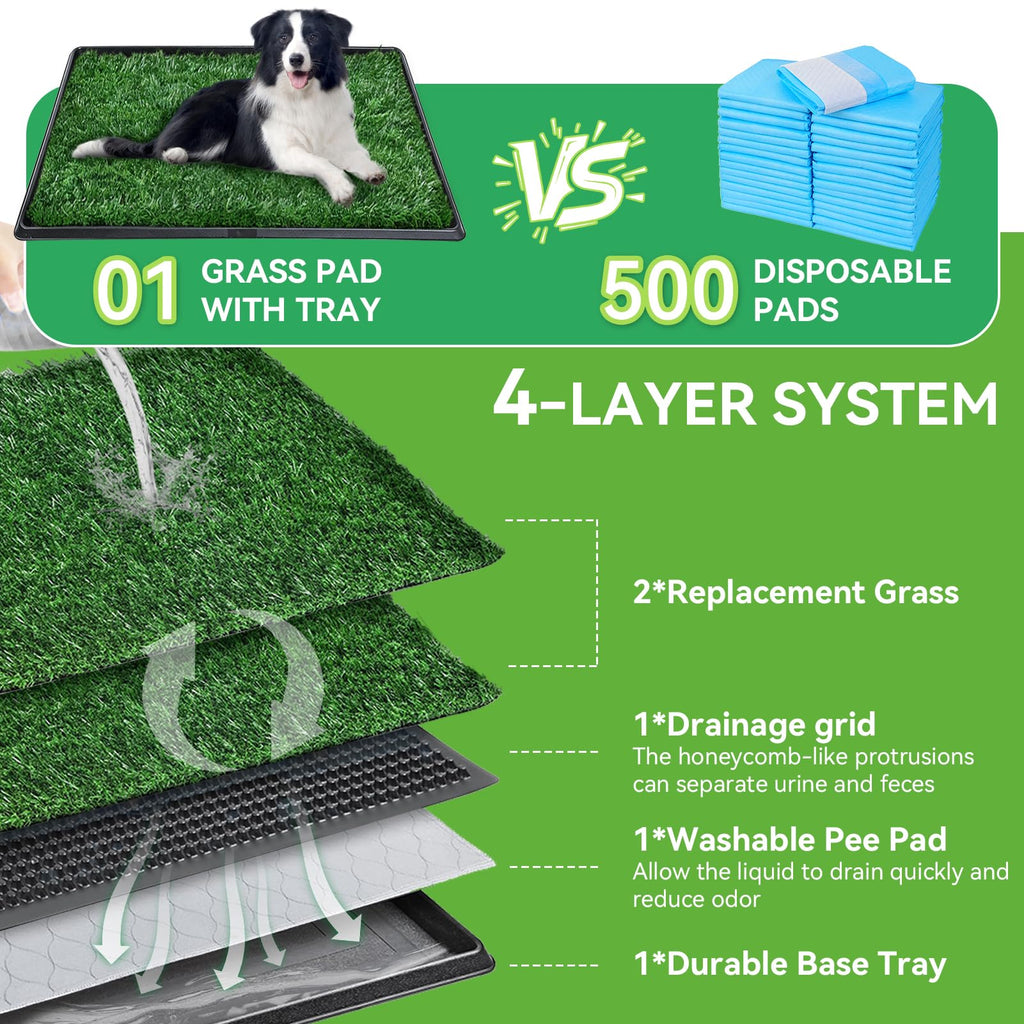 20x30 Inch Artificial Grass Dog Potty Pad with Tray X398061