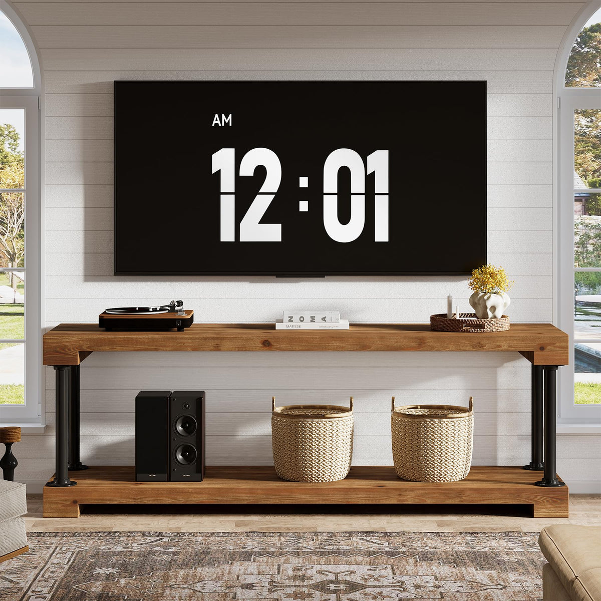 Solid Wood TV Stand for 75-Inch TV I78611