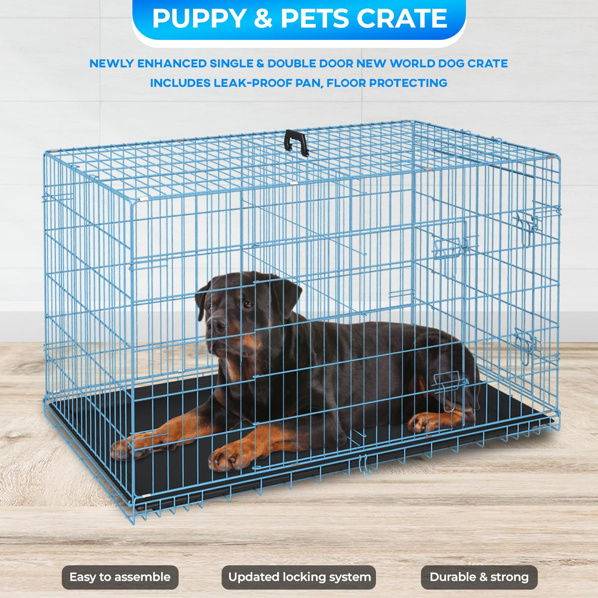48 Inch Folding Metal Wire Dog Crate with Divider Panel C30620
