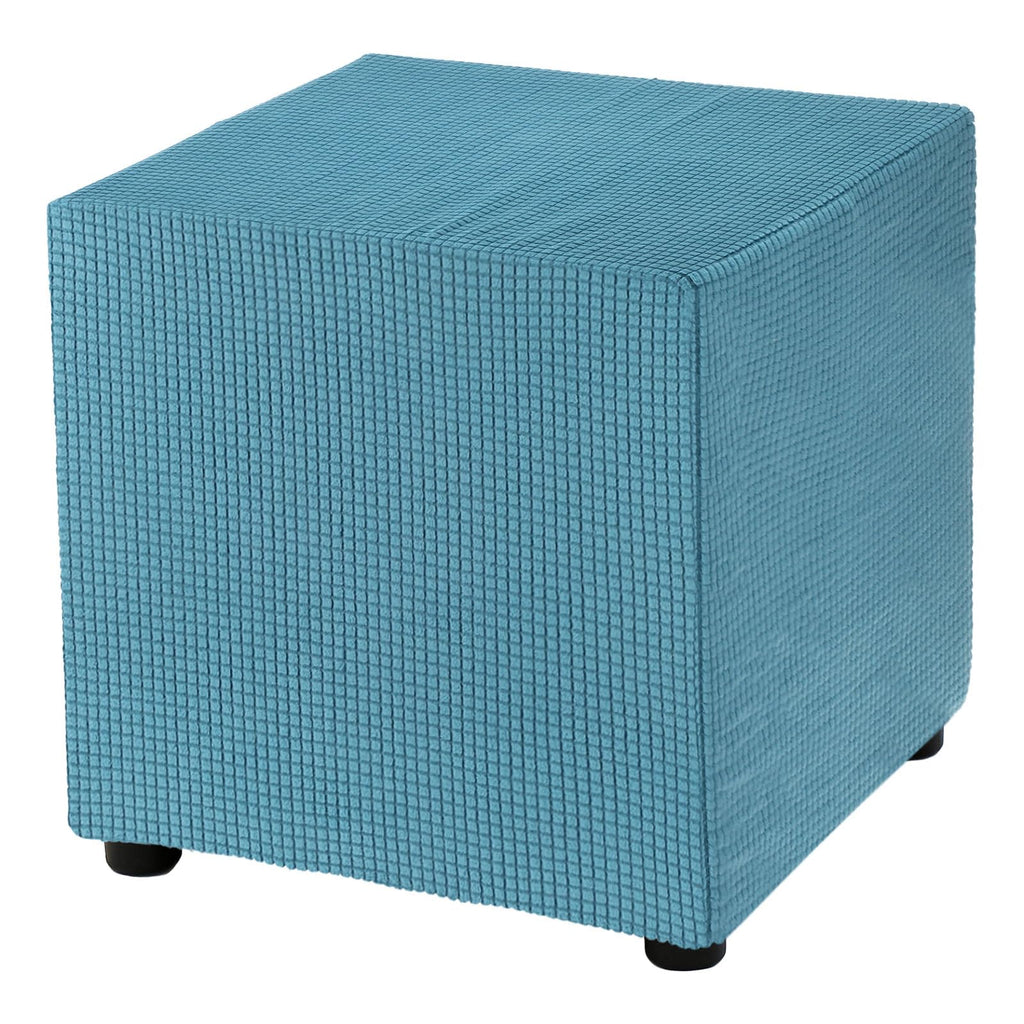 Teal Stretch Polyester Ottoman Cover F34811