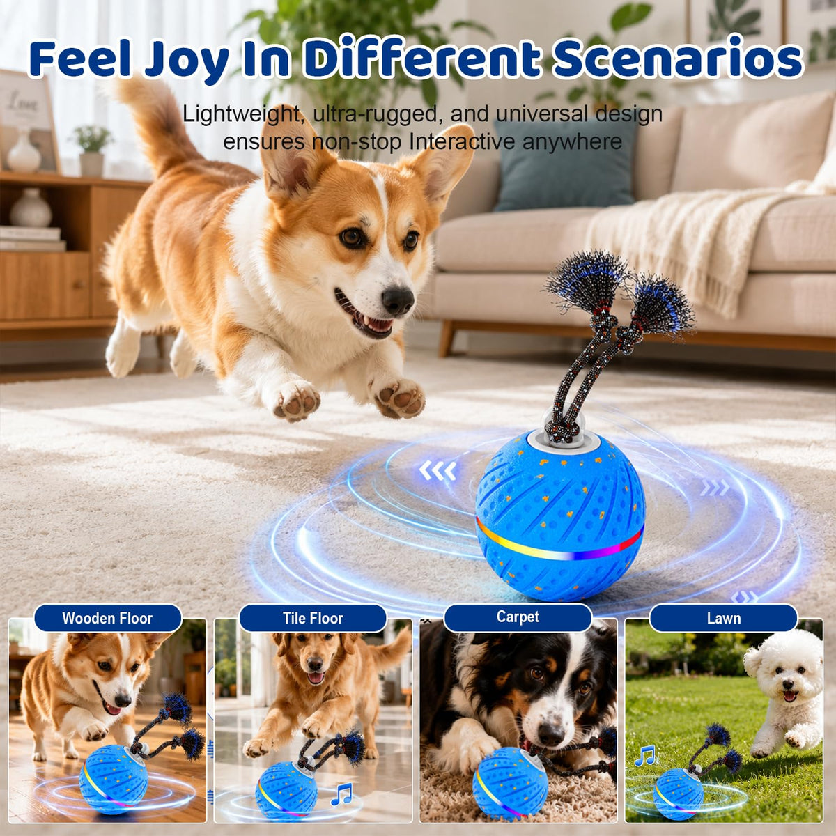 Interactive Dog Toys Ball for Aggressive Chewers L678