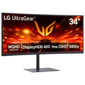 34-Inch Curved Gaming Monitor, 240Hz, 1ms, WQHD, Black U1307