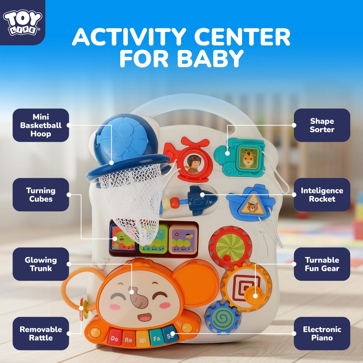 3-in-1 Baby Push Walker & Activity Center A7936