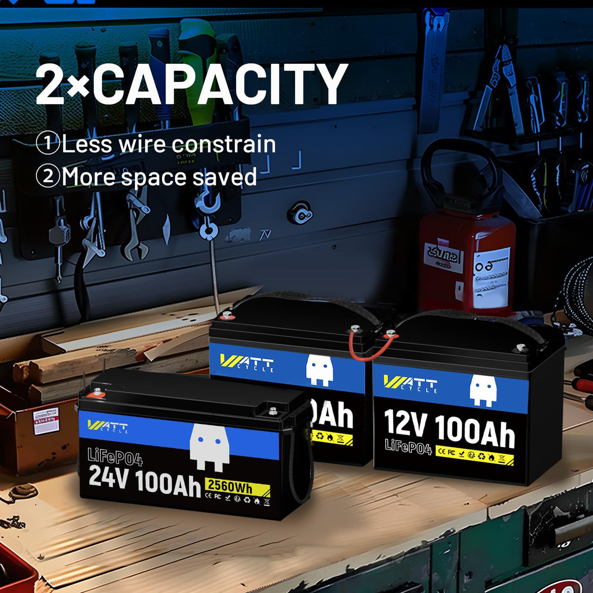 24V 100Ah LiFePO4 Battery Q53876